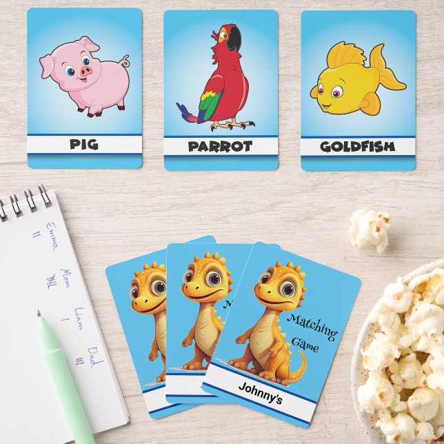 Personalised Kids Matching  Playing Cards (Insitu (Game Night))