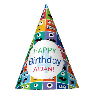 Personalised Kids Monster Birthday Party Add Age Hat