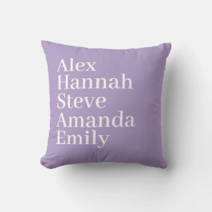 Personalised Kids Name Modern Family Lavender Cushion