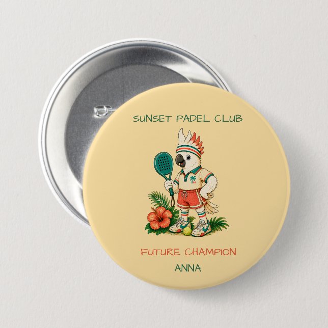 Personalised Kids Padel Backpack Pin Custom Name  (Front & Back)