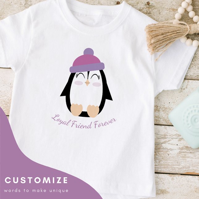 Personalised Kids Penguin (Pink) T-Shirt (Creator Uploaded)