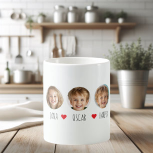 Personalised Kids Photo Mug with Names and Hearts
