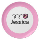 Personalised kids plate | Daisy flower for girl