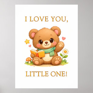 Personalised Kids Posters Fairytale Reading Bear