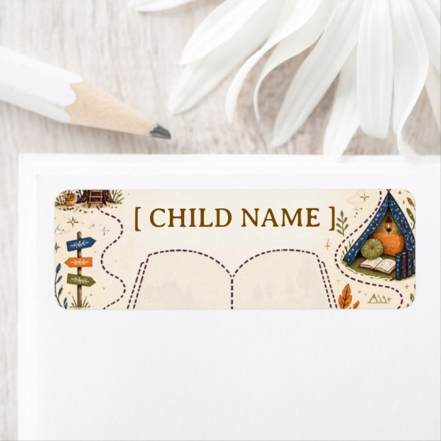 Personalised Kids Reading Bookplate Return Address Label (Insitu)