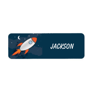 Personalised Kids Rocket Return Address Labels