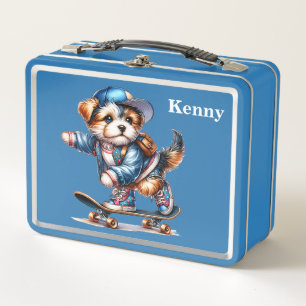 Personalised Kids Skateboarder  Metal Lunch Box