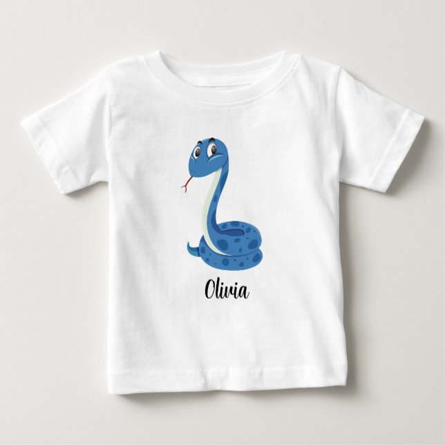 Personalised Kids Snakes Girls Baby T-Shirt (Front)
