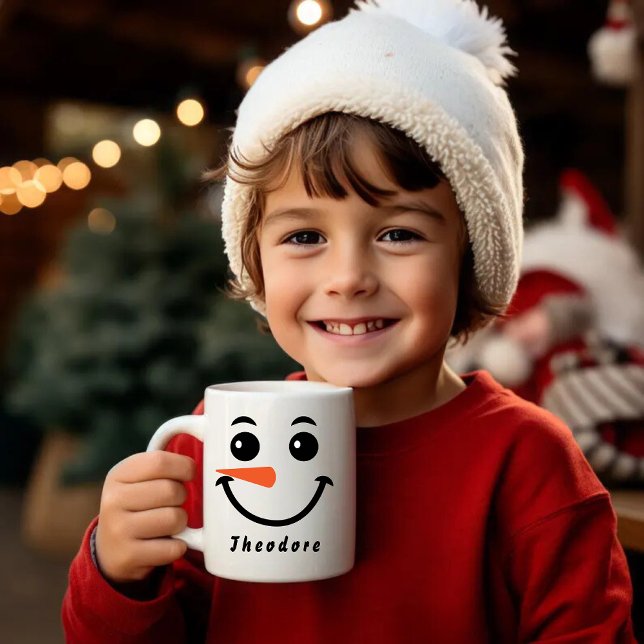 Personalised Kids Snowman Face Coffee Mug (Creator Uploaded)