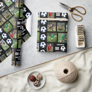 Personalised Kids Soccer Photo Album Wrapping Paper