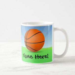 Personalised Kid's Sports Basketball Sunny Day Coffee Mug