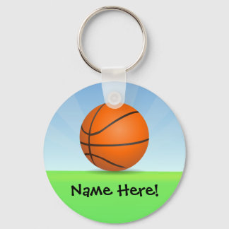 Personalised Kid's Sports Basketball Sunny Day Key Ring