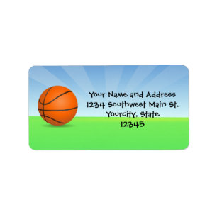 Personalised Kid's Sports Basketball Sunny Day Label