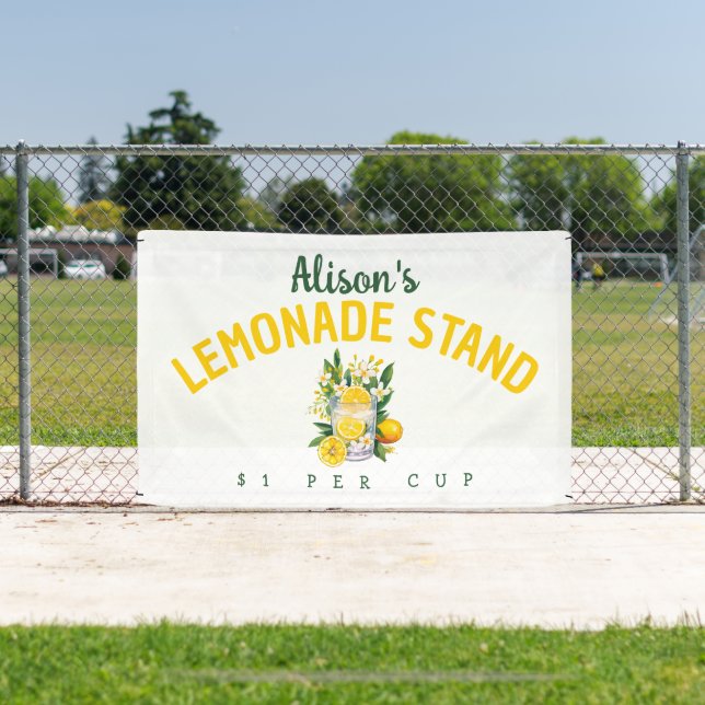 Personalised Kids Summer Lemonade Stand Banner (Insitu)