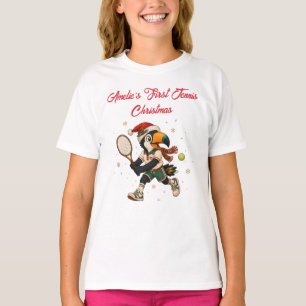 Personalised Kids Tennis Christmas Toucan Youth T-Shirt