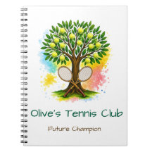 Personalised Kids Tennis Club Notebook