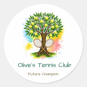 Personalised Kids Tennis Club Stickers