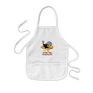 Personalised Kids Thanksgiving Turkey Kitchen Help Apron