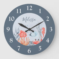 Personalised Kids Under The Sea Acrylic Wall Clock