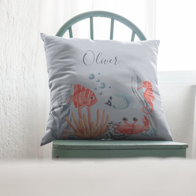 Personalised Kids Under The Sea Cushion (Creator Uploaded)