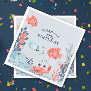 Personalised Kids Under The Sea Napkin