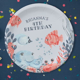 Personalised Kids Under The Sea Paper Plate