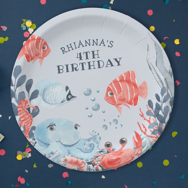 Personalised Kids Under The Sea Paper Plate (Creator Uploaded)