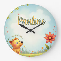 personalised kids wall clock - customised name