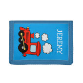 Personalised kids wallet with red choo choo train (Front)