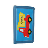 Personalised kids wallet with toy dump truck (Side)