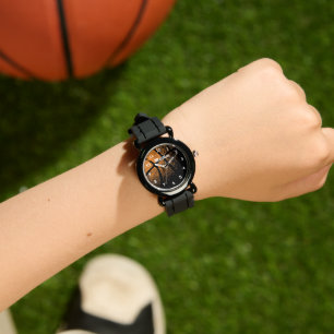Personalised kid's watch with basketball design