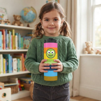 Personalised Kids Water Bottle, Colourful Custom Thermal Tumbler