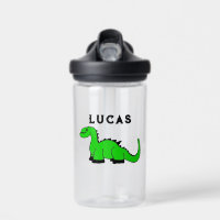 Personalised Kids Water Bottle W/Name - Cute Dino