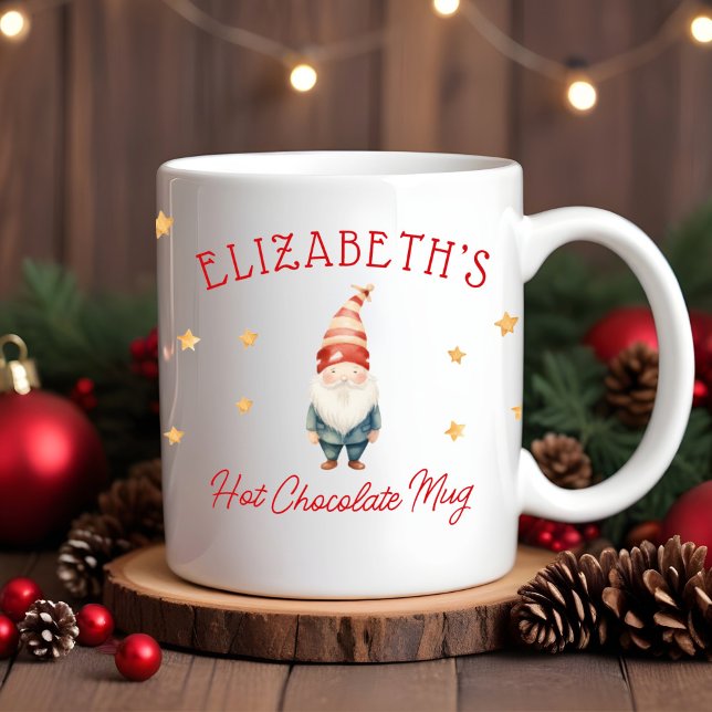 Personalised Kids Watercolor Elf Hot Chocolate Mug (Creator Uploaded)