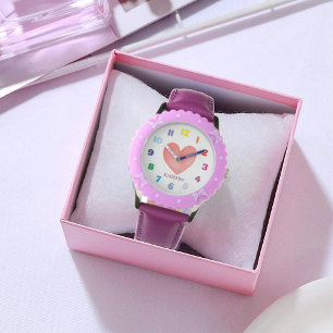 Personalised Kid's Watercolor Heart Watch