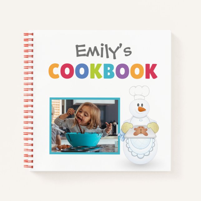 Personalised Kids's Memory Cookbook (Add Photo) Notebook (Front)