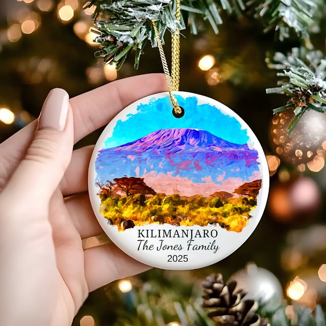 Personalised Kilimanjaro Ornament, Tanzania Gift Ceramic Ornament (Creator Uploaded)