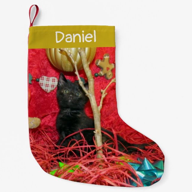 Personalised - Kimba's Cute Cat Christmas Stocking (Front)