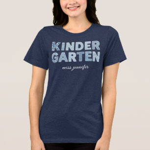 Personalised Kindergarten Back to School Design Tri-Blend Shirt