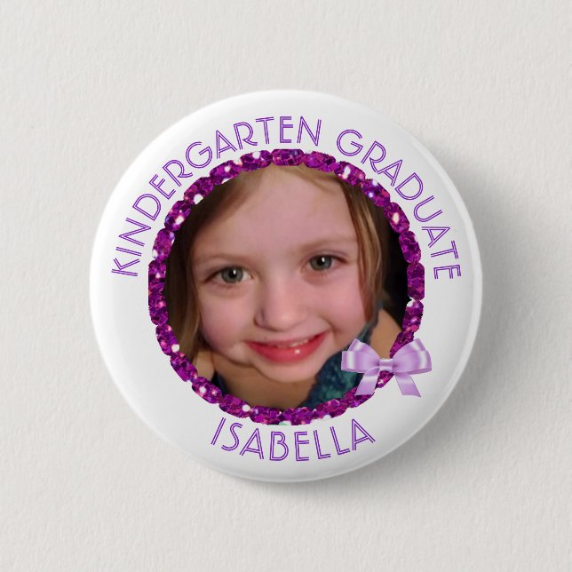 Personalised Kindergarten Graduate Photo Button (Front)