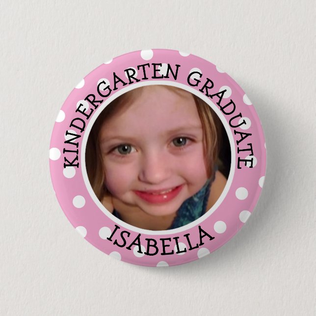Personalised Kindergarten Graduate Photo Button (Front)