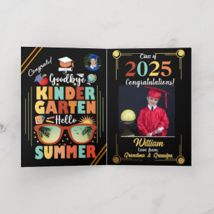Personalised Kindergarten Graduation Hello Summer Foil Greeting Card