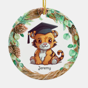 Personalised Kindergarten Graduation Tiger Cub Ceramic Ornament