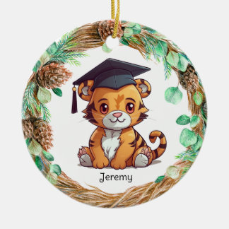 Personalised Kindergarten Graduation Tiger Cub Ceramic Ornament