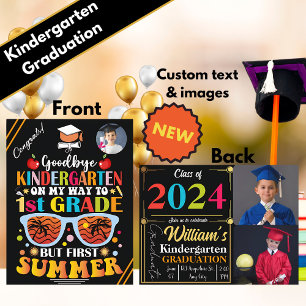Personalised Kindergarten Graduation to 1st Grade Announcement Postcard