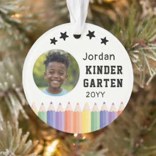 Personalised Kindergarten Kids Photo Name Ornament
