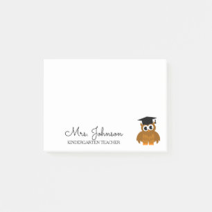 Personalised kindergarten school teacher cute owl post-it notes