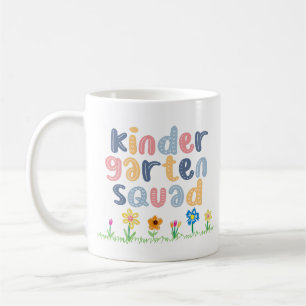 Personalised Kindergarten Squad Floral Name Coffee Mug