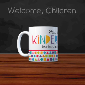 Personalised Kindergarten Teacher Colourful Crayon Two-Tone Coffee Mug