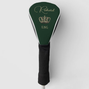 Personalised King Crown Green Golf Towel Golf Head Cover
